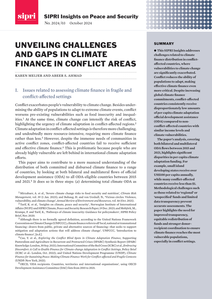 Unveiling Challenges and Gaps in Climate Finance in Conflict Zones - World